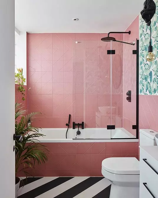 Chúng tôi trang trí thiết kế của phòng tắm màu hồng để nội thất có vẻ phù hợp và phong cách 3297_150