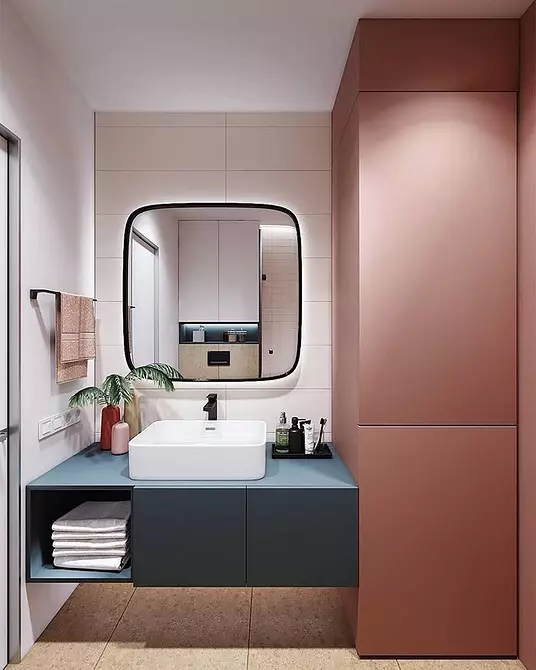 हम गुलाबी बाथरूम के डिजाइन को सजाते हैं ताकि इंटीरियर उचित और स्टाइलिश दिखता हो 3297_36
