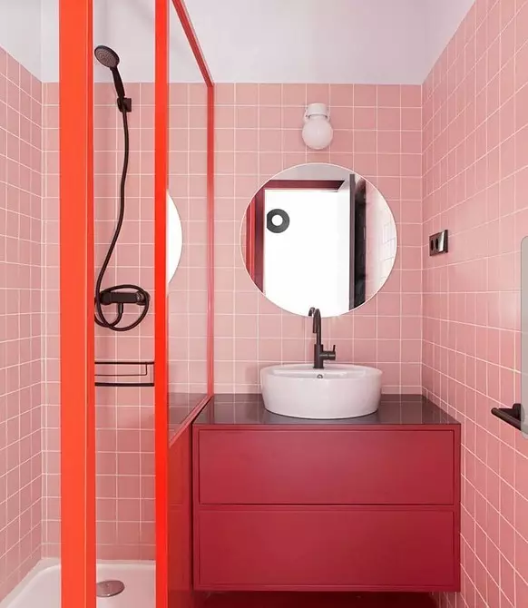 Pink banyosunun tasarımını dekore ediyoruz, böylece iç uygun ve şık görünüyor. 3297_38