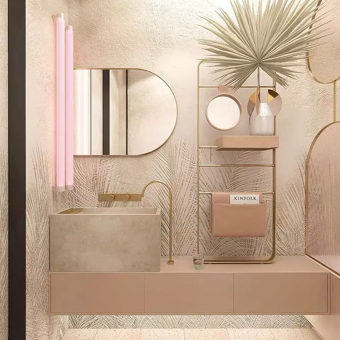 Nous décorons la conception de la salle de bain rose pour que l'intérieur ait l'air approprié et élégant 3297_39