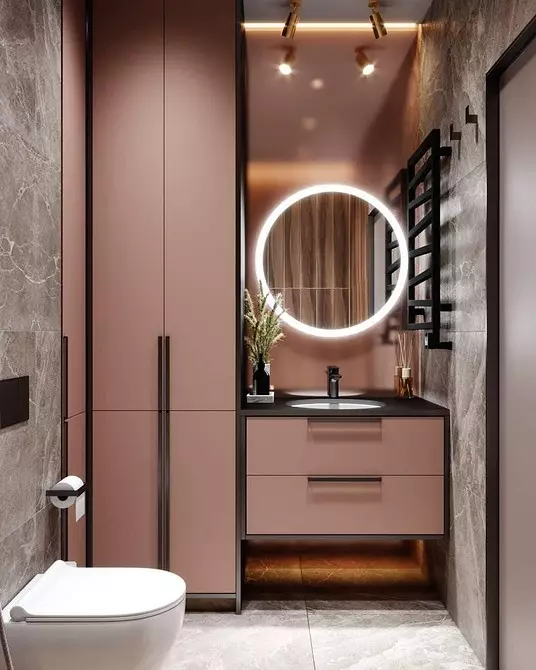 Nous décorons la conception de la salle de bain rose pour que l'intérieur ait l'air approprié et élégant 3297_73