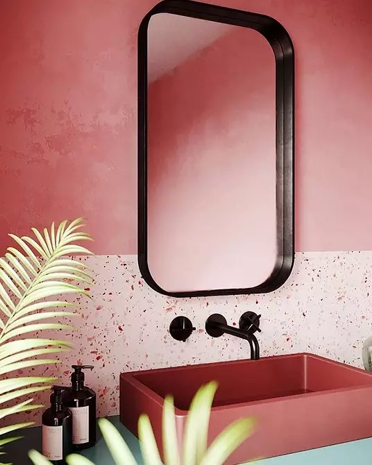 Vi dekorerer utformingen av det rosa badet slik at interiøret ser passende og stilig ut 3297_76