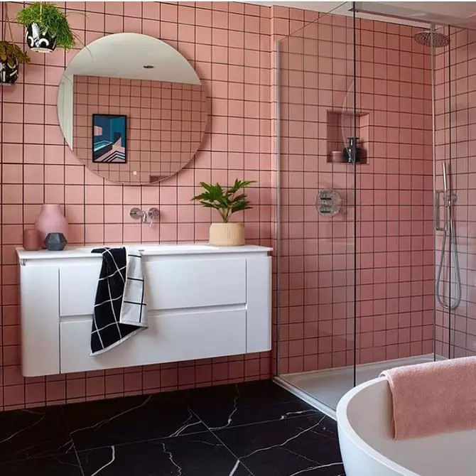 Ние украсяваме дизайна на розовата баня, така че интериорът да изглежда подходящ и стилен 3297_77
