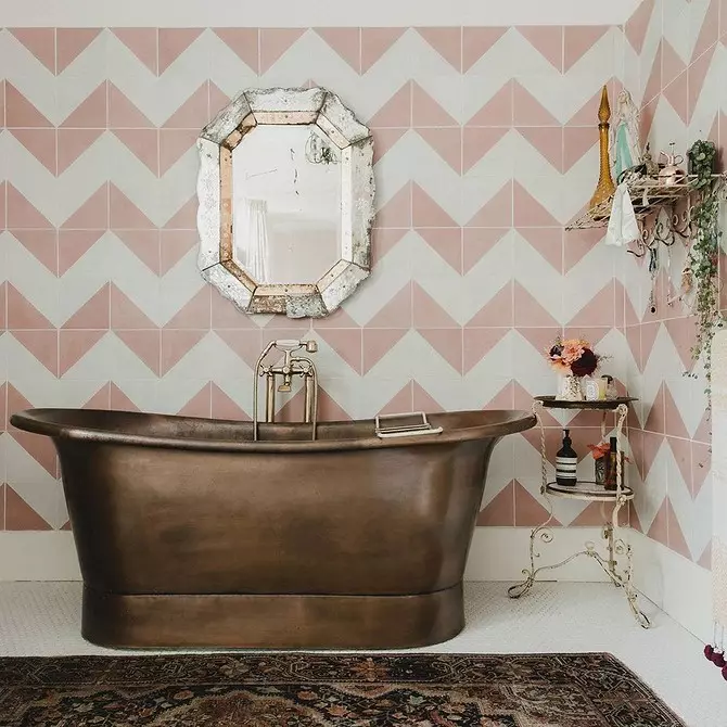 Pink banyosunun tasarımını dekore ediyoruz, böylece iç uygun ve şık görünüyor. 3297_94