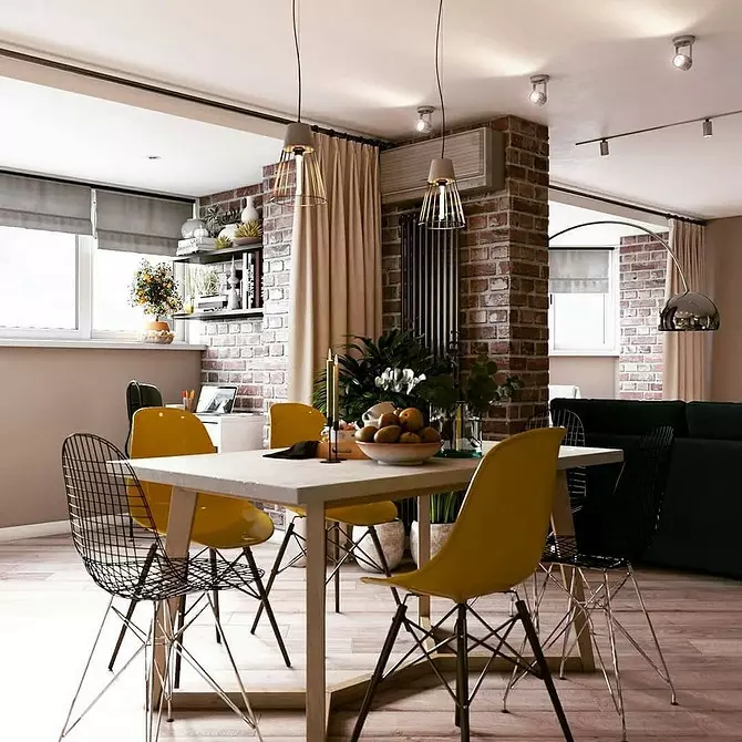 Grundlæggende regler og 4 stilfulde projekter, der vil hjælpe med at arrangere en lejlighed - Loft Studio 3400_22