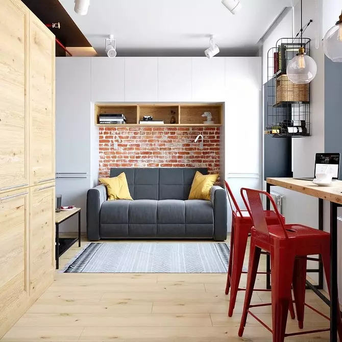 Reglas básicas y 4 proyectos elegantes que ayudarán a organizar un apartamento - Loft Studio 3400_43