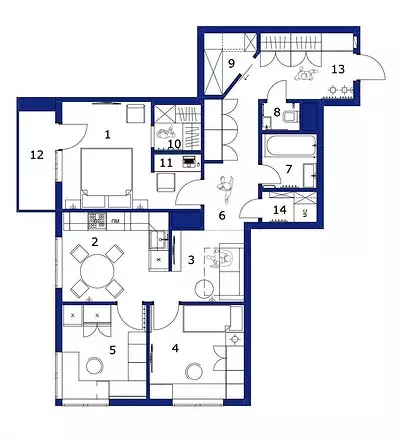 چهار اتاق - چهار: آپارتمان در Reutov با طرح صالح و دریایی داخلی 3456_39