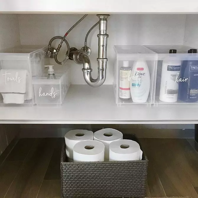 7 ideas para la perfecta organización de los gabinetes bajo el fregadero en el baño. 3489_60