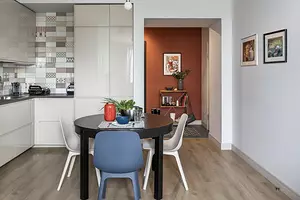 9 projetos de design elegante da sala de cozinha combinada com uma área de 18 metros quadrados. M. 3505_1