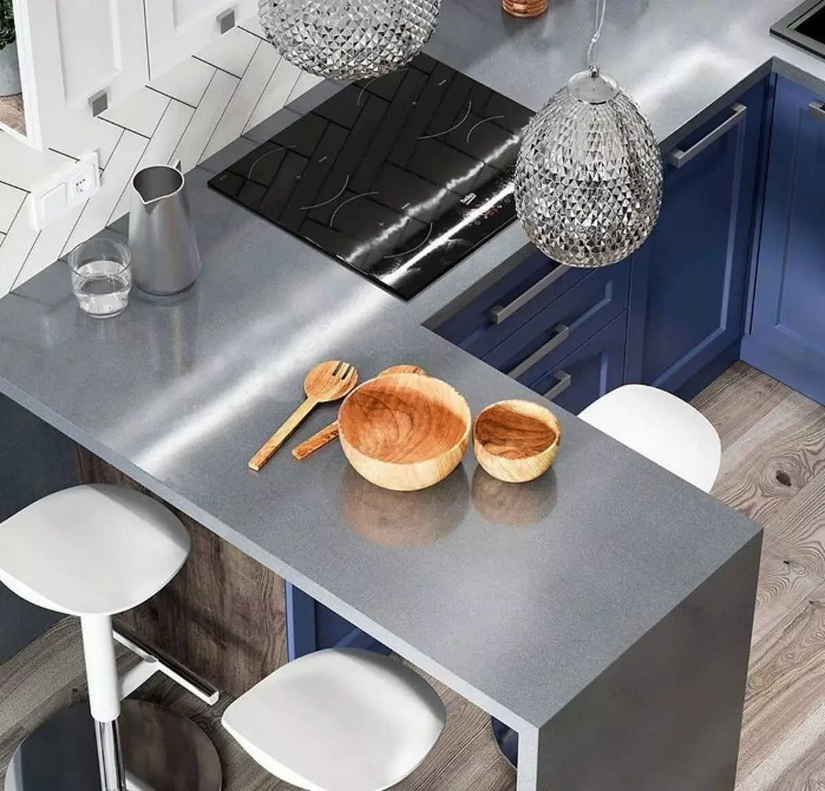 9 progetti di design elegante della cucina combinata-soggiorno con un'area di 18 metri quadrati. M. 3505_12