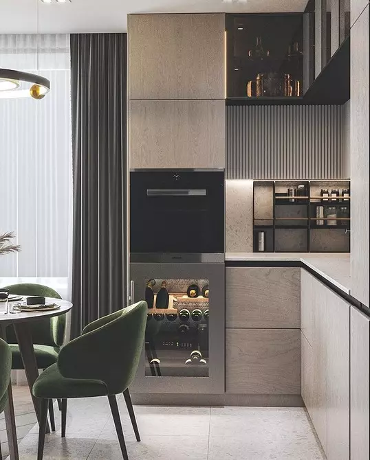 9 projetos de design elegante da sala de cozinha combinada com uma área de 18 metros quadrados. M. 3505_26