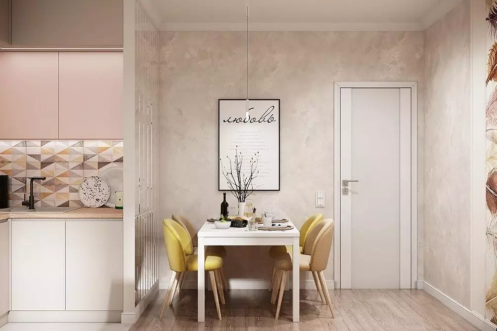 9 progetti di design elegante della cucina combinata-soggiorno con un'area di 18 metri quadrati. M. 3505_53