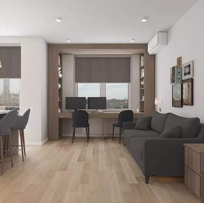 9 proiecte elegante de proiectare ale camerei combinate de living cu o suprafață de 18 metri pătrați. M. 3505_65