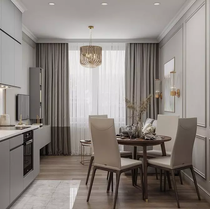 9 stilfulde designprojekter af den kombinerede køkken-stue med et areal på 18 kvadratmeter. M. 3505_73