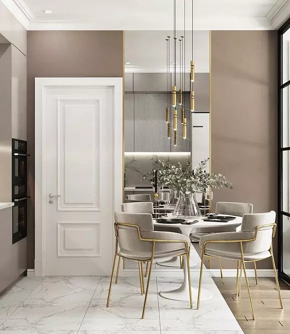 9 projetos de design elegante da sala de cozinha combinada com uma área de 18 metros quadrados. M. 3505_85