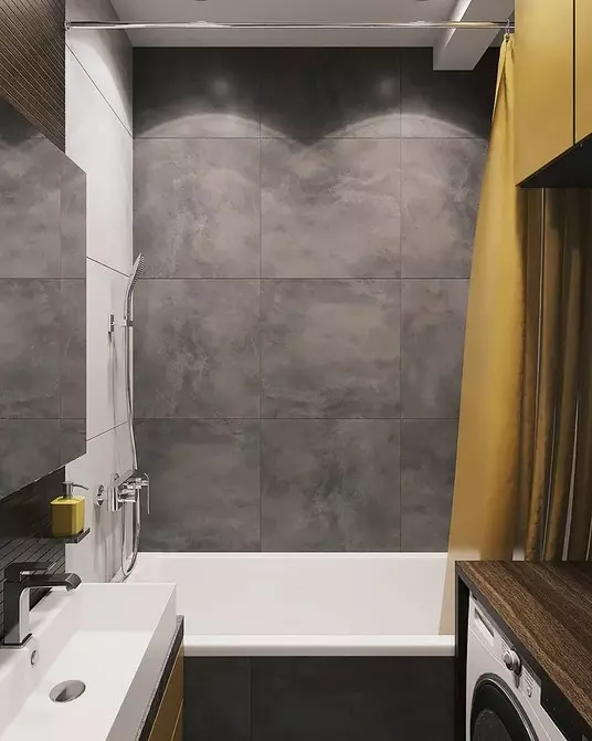 6 wenke vir die ontwerp van die badkamer in grys-wit kleur en 80 voorbeelde in die foto 3529_121