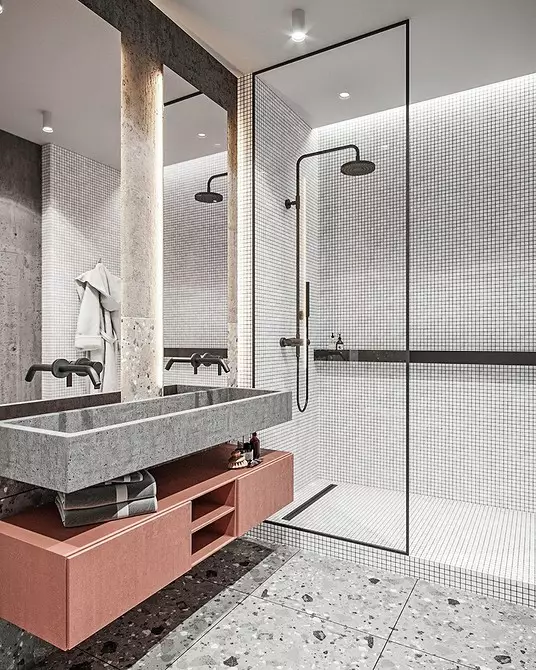 6 consigli per il design del bagno in colore grigio-bianco e 80 esempi nella foto 3529_127