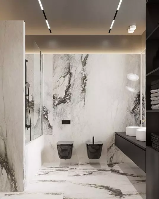 6 совети за дизајнирање на бања во сива-бела боја и 80 примери на фотографијата 3529_15