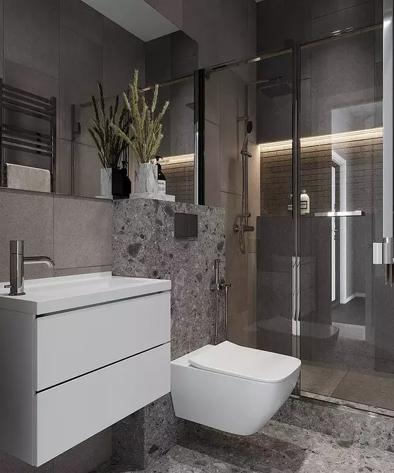 6 consigli per il design del bagno in colore grigio-bianco e 80 esempi nella foto 3529_16