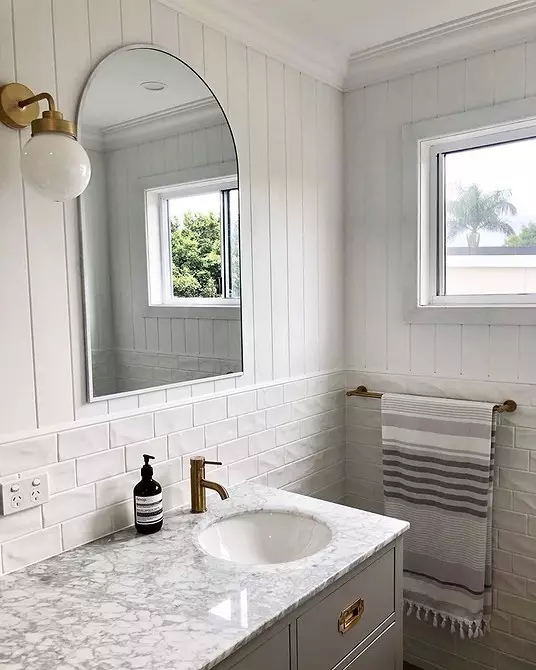 6 совети за дизајнирање на бања во сива-бела боја и 80 примери на фотографијата 3529_165