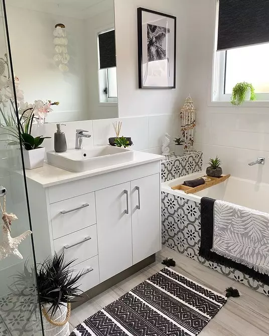 6 petua untuk reka bentuk bilik mandi dalam warna kelabu-putih dan 80 contoh dalam foto 3529_166