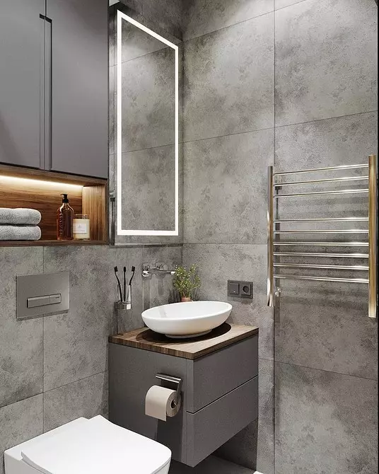 6 petua untuk reka bentuk bilik mandi dalam warna kelabu-putih dan 80 contoh dalam foto 3529_17