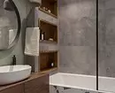 6 wenke vir die ontwerp van die badkamer in grys-wit kleur en 80 voorbeelde in die foto 3529_27