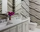 6 wenke vir die ontwerp van die badkamer in grys-wit kleur en 80 voorbeelde in die foto 3529_3