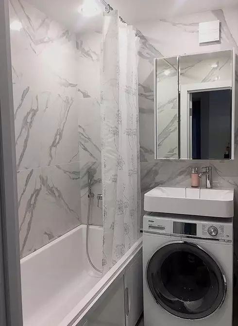6 savjeta za dizajn kupaonice u sivo-bijeloj boji i 80 primjera na fotografiji 3529_33