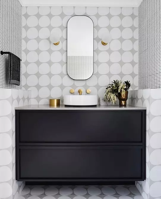 6 совети за дизајнирање на бања во сива-бела боја и 80 примери на фотографијата 3529_42