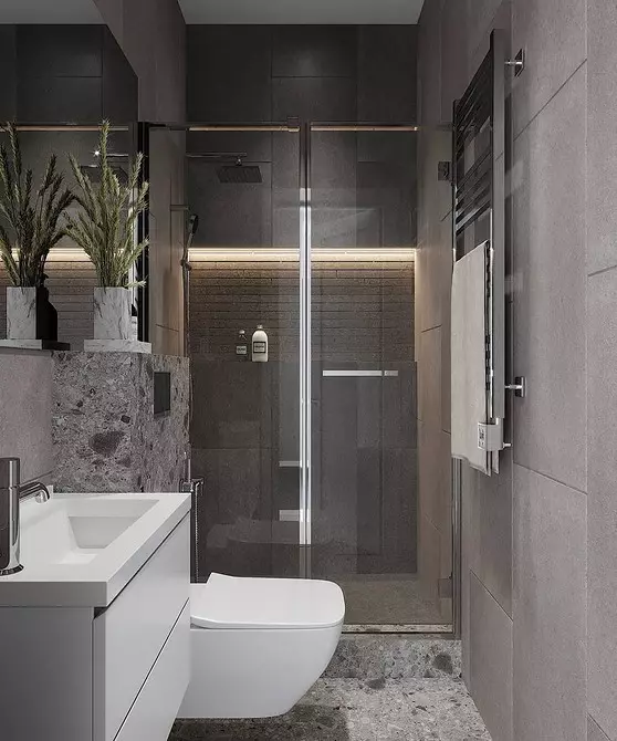 6 petua untuk reka bentuk bilik mandi dalam warna kelabu-putih dan 80 contoh dalam foto 3529_60