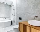 6 wenke vir die ontwerp van die badkamer in grys-wit kleur en 80 voorbeelde in die foto 3529_68