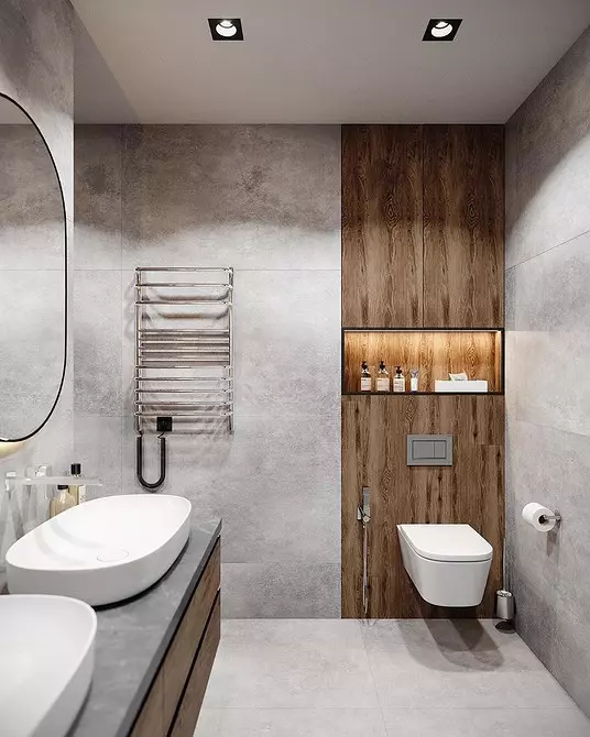 6 consigli per il design del bagno in colore grigio-bianco e 80 esempi nella foto 3529_81