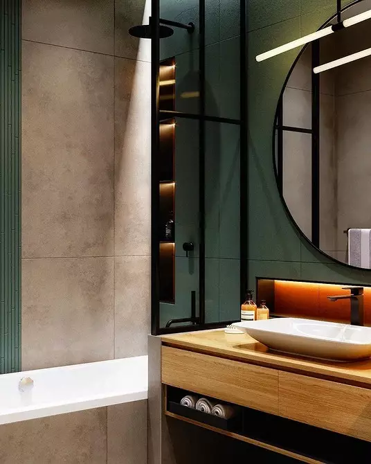 11 badkamers met 'n oppervlakte van 5 vierkante meter. m wat jou inspireer met 'n pragtige ontwerp (en 52 foto's) 3537_32