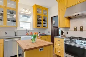 我們繪製了一個黃色廚房的內部：最佳顏色組合和84張照片 3585_1