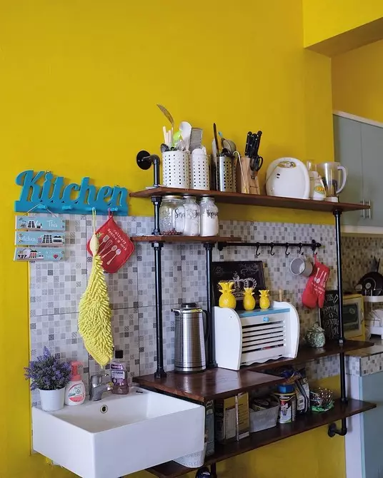 ما یک آشپزخانه زرد را تهیه کردیم: بهترین ترکیب رنگ و 84 عکس 3585_101