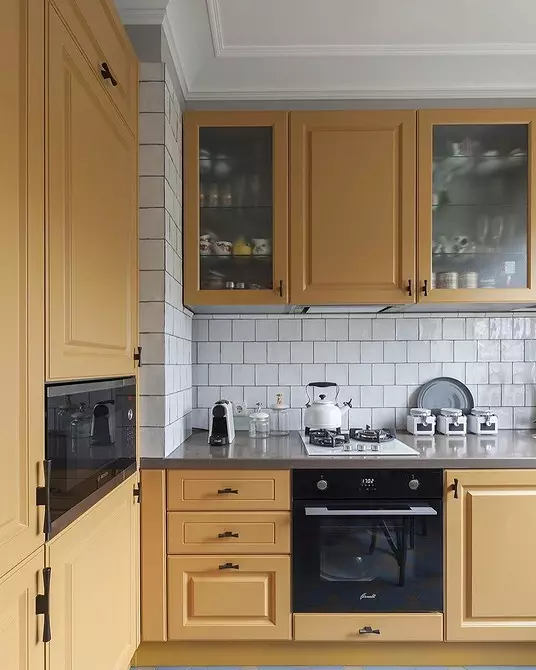 Elaboramos un interior de cociña amarela: mellores combinacións de cores e 84 fotos 3585_12