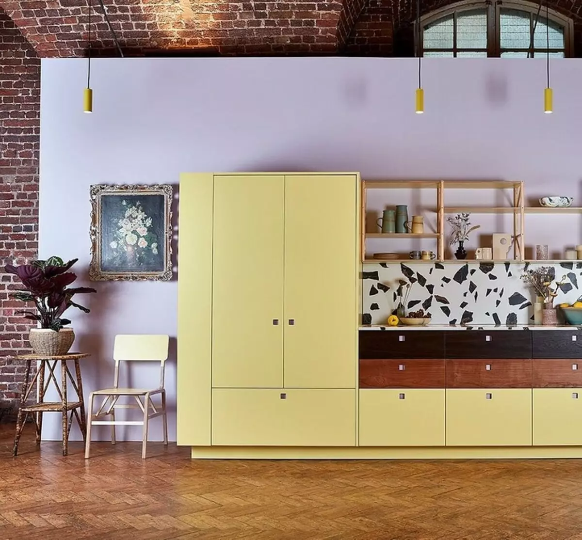 Vypracujeme interiér žltej kuchyne: Najlepšie farebné kombinácie a 84 fotografií 3585_126