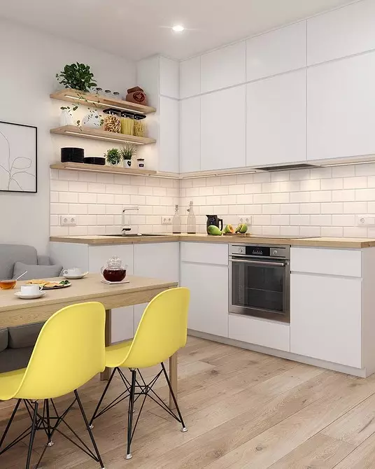 ما یک آشپزخانه زرد را تهیه کردیم: بهترین ترکیب رنگ و 84 عکس 3585_155