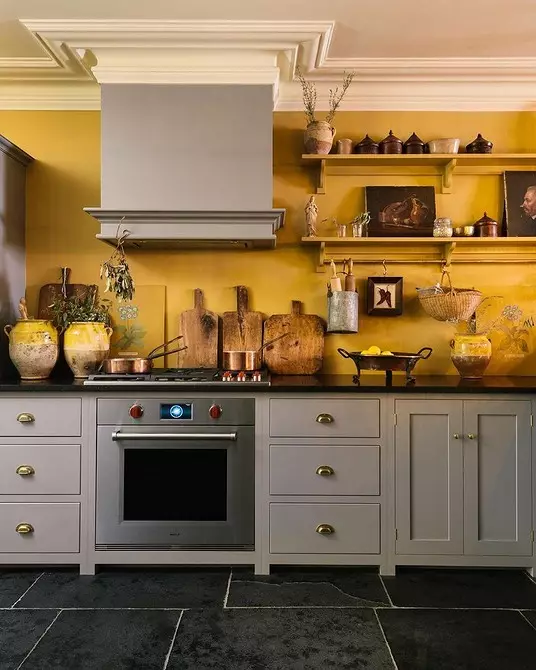 We stellen een interieur op van gele keuken: beste kleurencombinaties en 84 foto's 3585_61