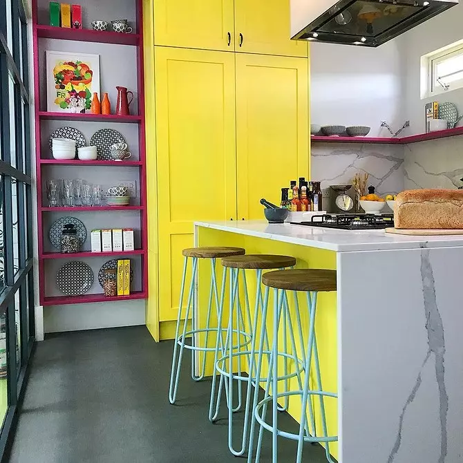 Dibujamos un interior de cocina amarilla: las mejores combinaciones de colores y 84 fotos. 3585_87