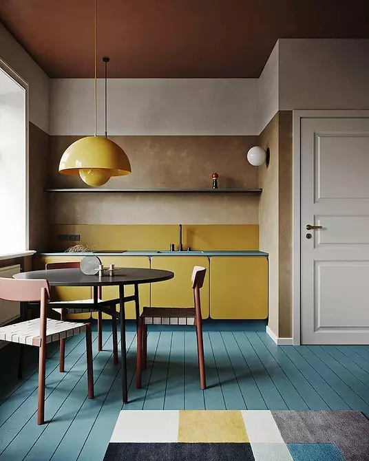 我們繪製了一個黃色廚房的內部：最佳顏色組合和84張照片 3585_88