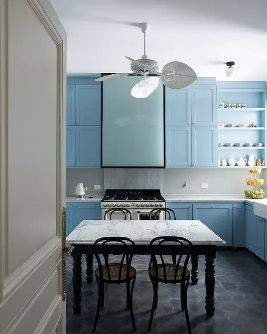 Interior of Gray-Blue Kitchen (60 mga larawan) 3637_18