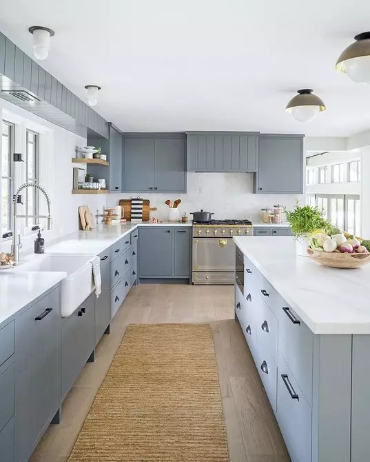 Interior of gray-blue kitchen (60 photos) 3637_24
