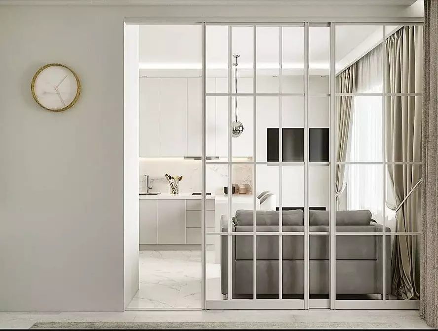 ایک بہت چھوٹا سا باورچی خانے کے رہنے والے کمرے کا انتظام کیسے کریں: 5 ڈیزائن تجاویز اور 64 تصاویر کی حوصلہ افزائی کے لئے 3706_13