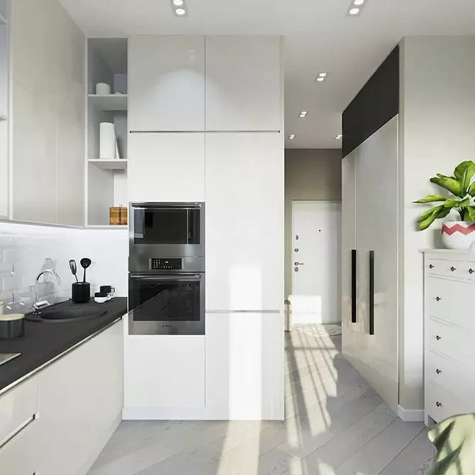 Cách sắp xếp một phòng khách bếp rất nhỏ: 5 mẹo thiết kế và 64 hình ảnh cho cảm hứng 3706_135