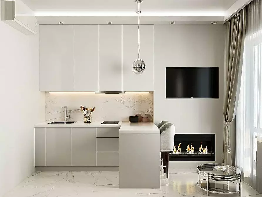如何安排一个非常小的厨房起居室：5个设计提示和64张灵感 3706_9
