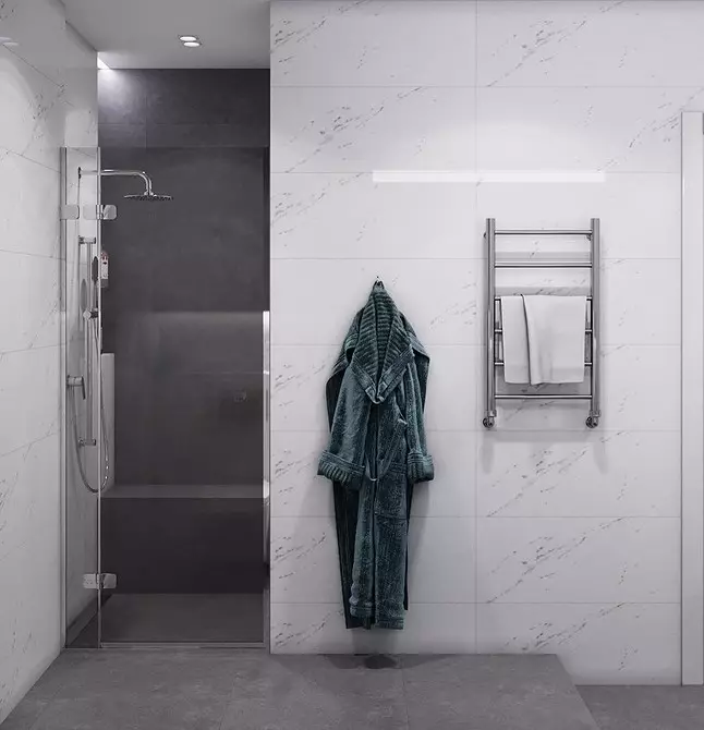 БИДНИЙ ХӨДӨЛГӨӨН, 6 квадратын угаалгын өрөөний зураг төсөл. Жишээ нь 11 загварлаг төсөл дээр 3760_44