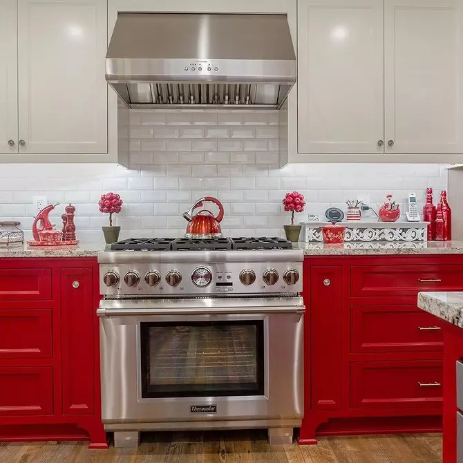 Come emettere un design di cucina bianca rossa: suggerimenti correnti e antiprodifici 3877_100