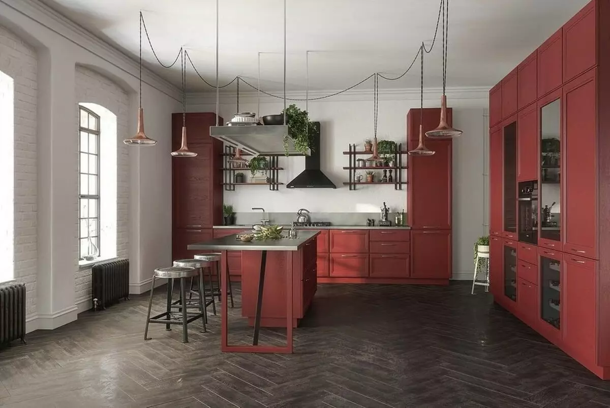 Come emettere un design di cucina bianca rossa: suggerimenti correnti e antiprodifici 3877_102